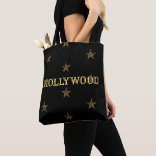 Tote Bag Gold Stars Hollywood Star