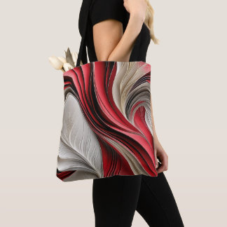 Tote Bag Golden Air : Abstrait aux tons de canneberge et de