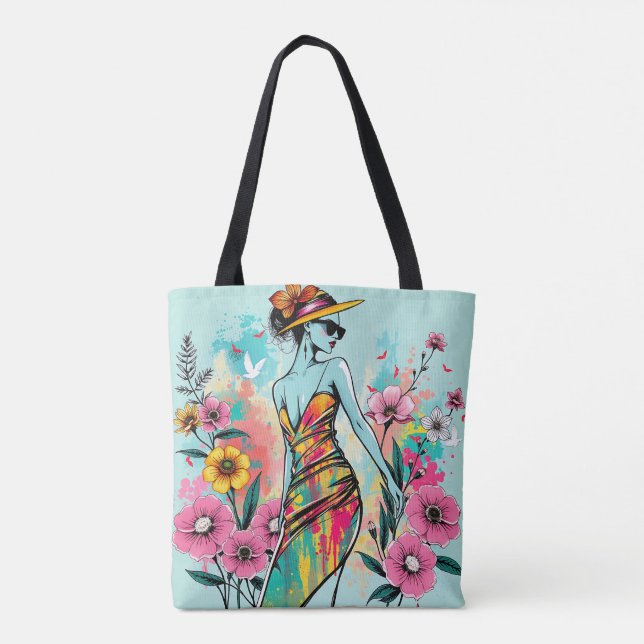 Tote Bag Golden Bloom Duet (Dos)
