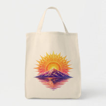 Golden Boho Mandala Sun Mountain Sunset Reflection