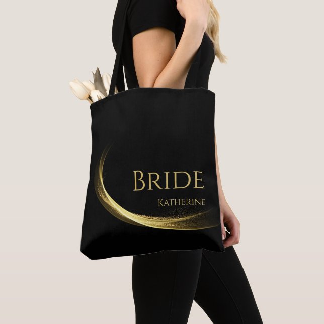 Tote Bag Golden Elegance-Bride (De près)