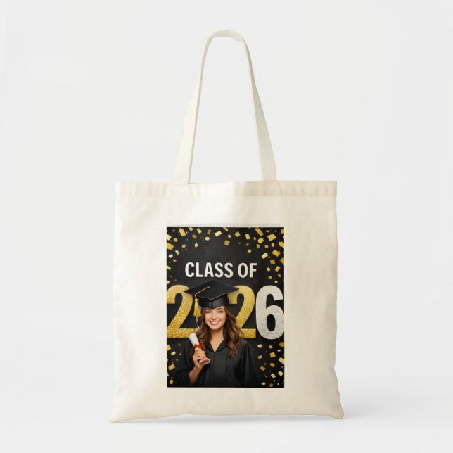 Tote Bag Golden Graduation Celebration Card – Congratulatio (Devant)