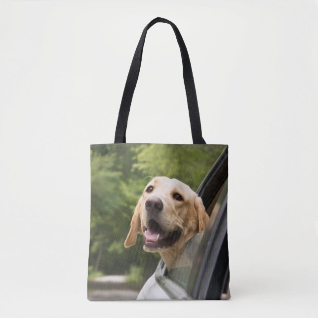Tote Bag Golden Labrador In Rearview Mirror (Devant)