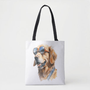 Tote Bag Golden Retriever avec lunettes de soleil 2