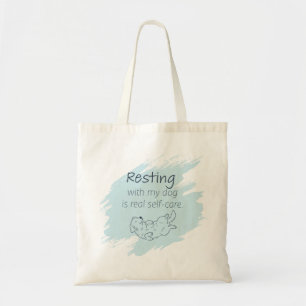 Tote Bag Golden Retriever bleu glace – Se reposer avec mon