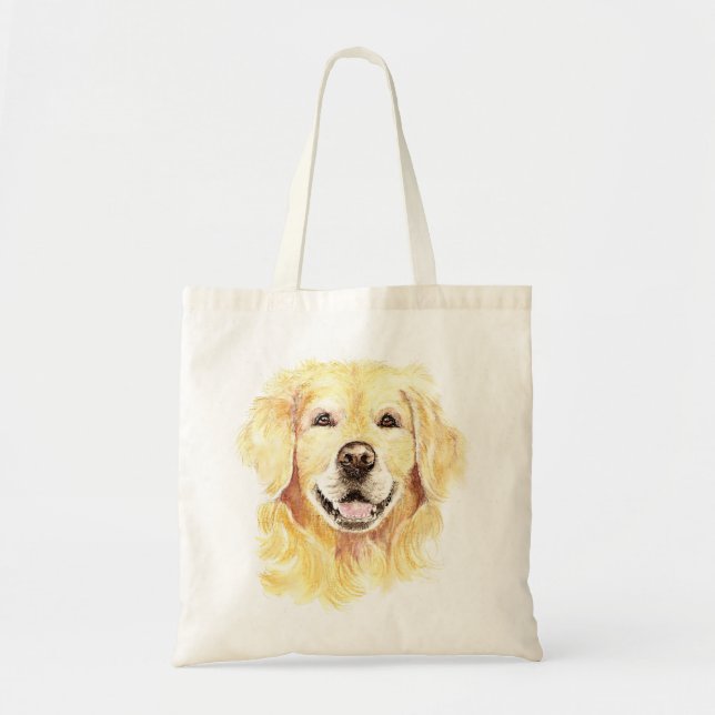 Tote Bag Golden Retriever Chien Animal animal Aquarelle (Devant)