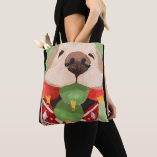 Tote Bag Golden Retriever Christmas Balls Mouth Funny GI-ft