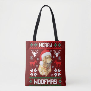 Tote Bag Golden Retriever Dog Merry Woofmas Christmas Sweat