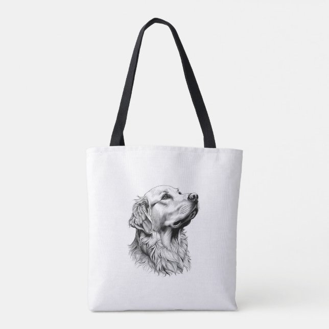 Tote Bag Golden Retriever Fine Line Art Phone Case | Artist (Dos)