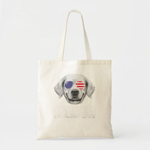 Tote Bag Golden Retriever Goldie Dog USA American Flag US P