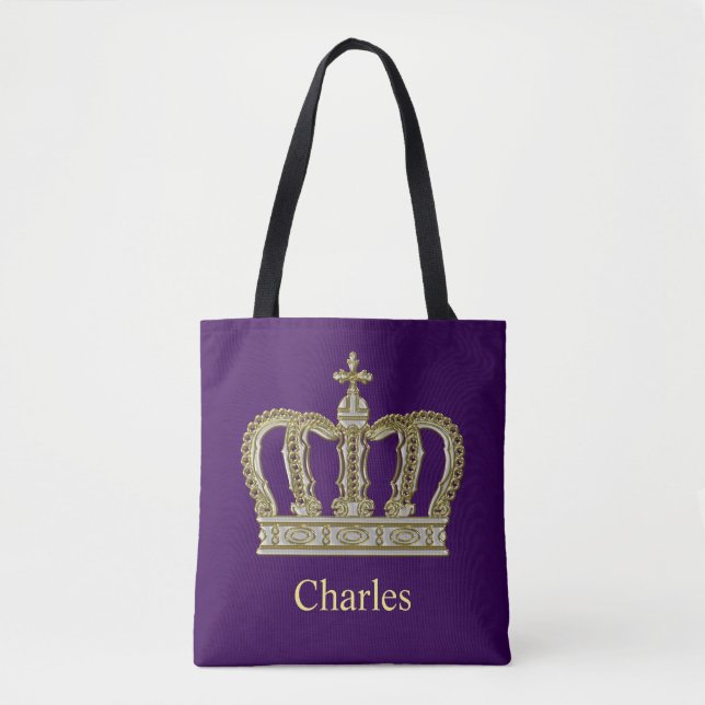 Tote Bag Golden Royal Crown III + votre backgr. & idées (Devant)