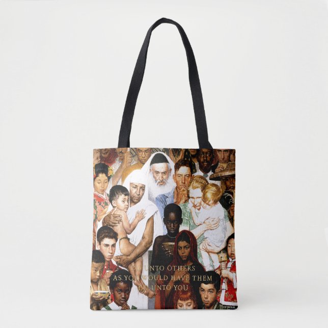 Tote Bag Golden Rule (Do to other) par Norman Rockwell (Devant)