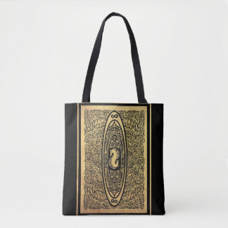 Tote Bag Golden Seahorse Mandala - Ornate Infinity Design