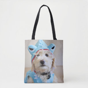 Tote Bag Goldendoodle En Costume De Requin