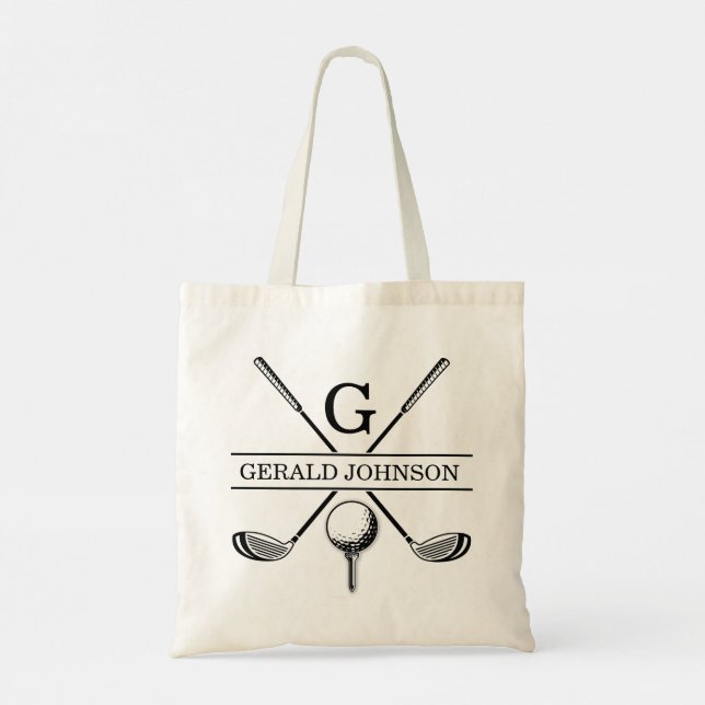 Tote Bag Golf Design Monogramme Modèle (Dos)