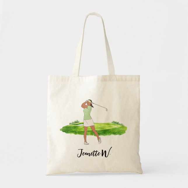 Tote Bag Golf Femme golfeuse (Devant)
