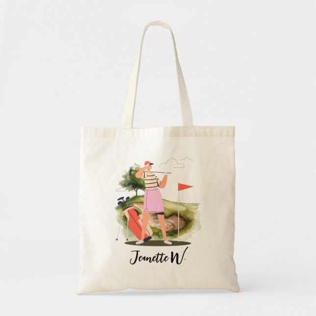 Tote Bag Golf Femme golfeuse (Devant)