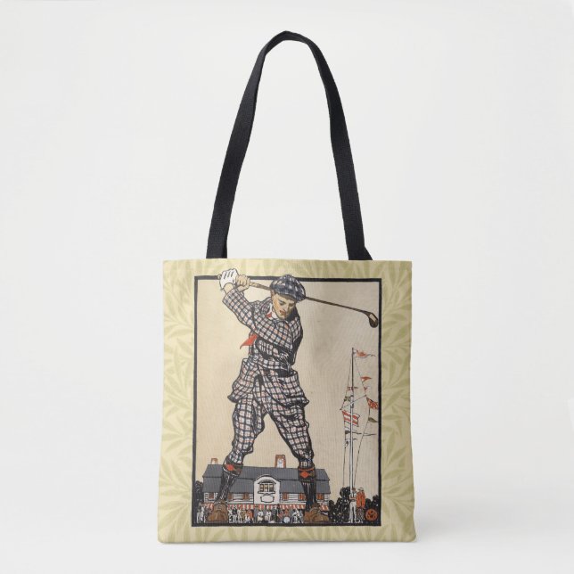 Tote Bag Golf Golfer Vintage Golf antique (Devant)