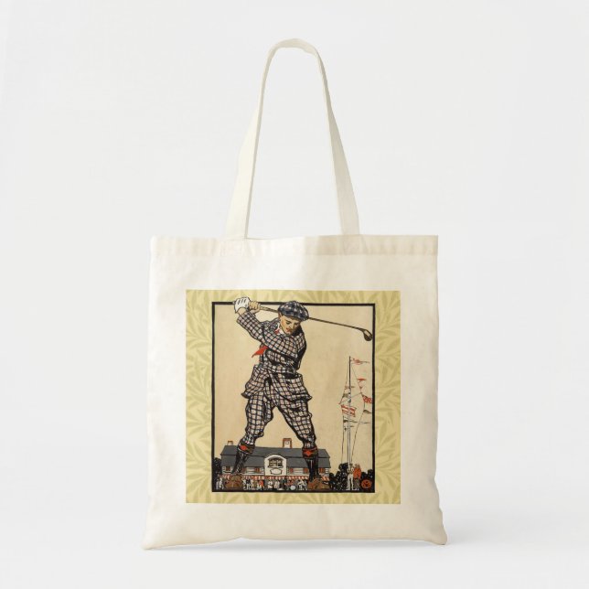Tote Bag Golf Golfeur Vintage Antique Golf (Devant)