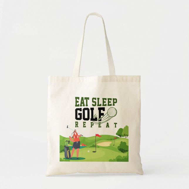 Tote Bag Golf manger dormir golf répéter (Devant)