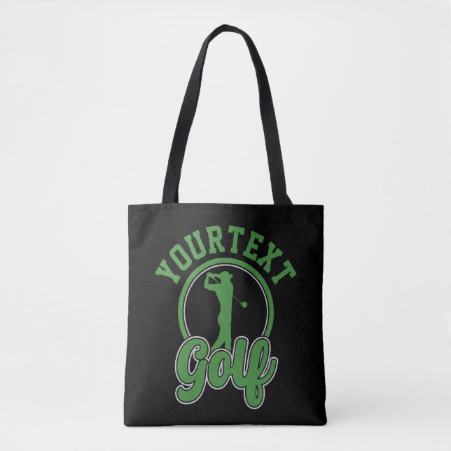 Tote Bag Golf personnalisé AJOUTER NOM Retro Pro Golfer Swi (Devant)