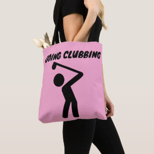 TOTE BAG GOLFER GIRL GOLF GOLF GOLF GOLF CLUBBING PINK FOUR