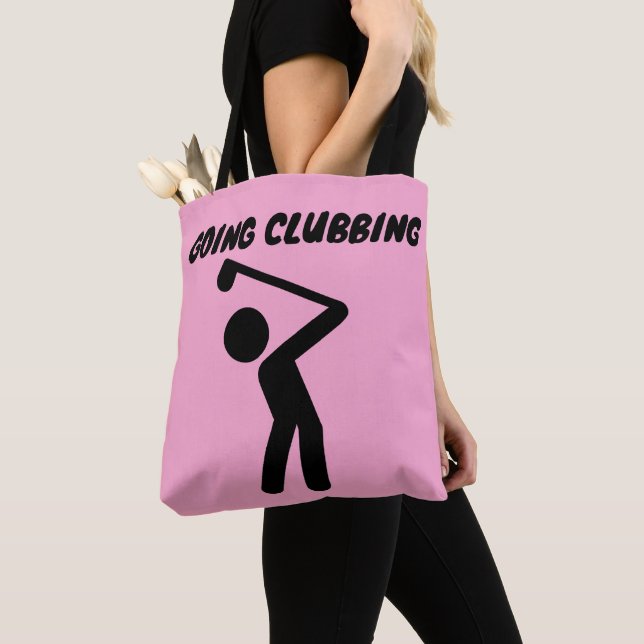 TOTE BAG GOLFER GIRL GOLF GOLF GOLF GOLF CLUBBING PINK FOUR (De près)