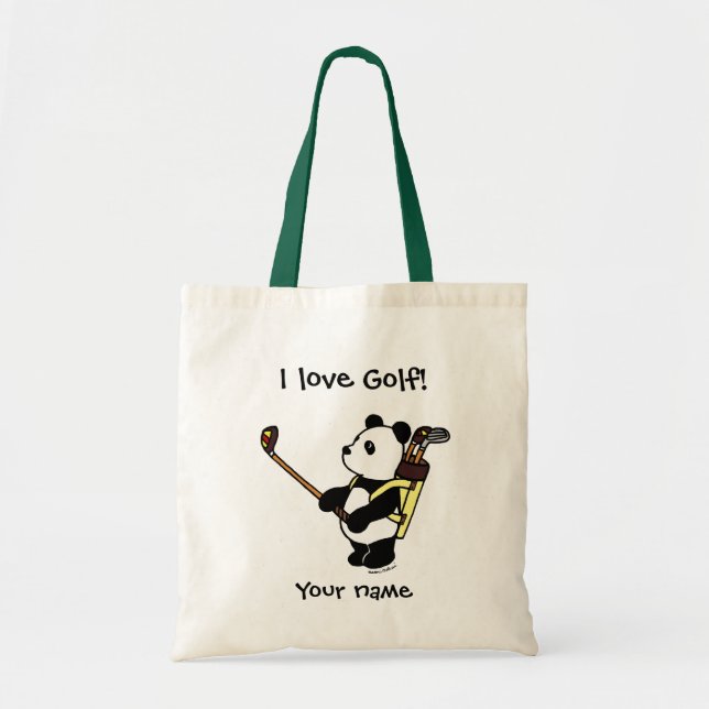 Tote Bag Golfeur de panda de Kawaii (Devant)
