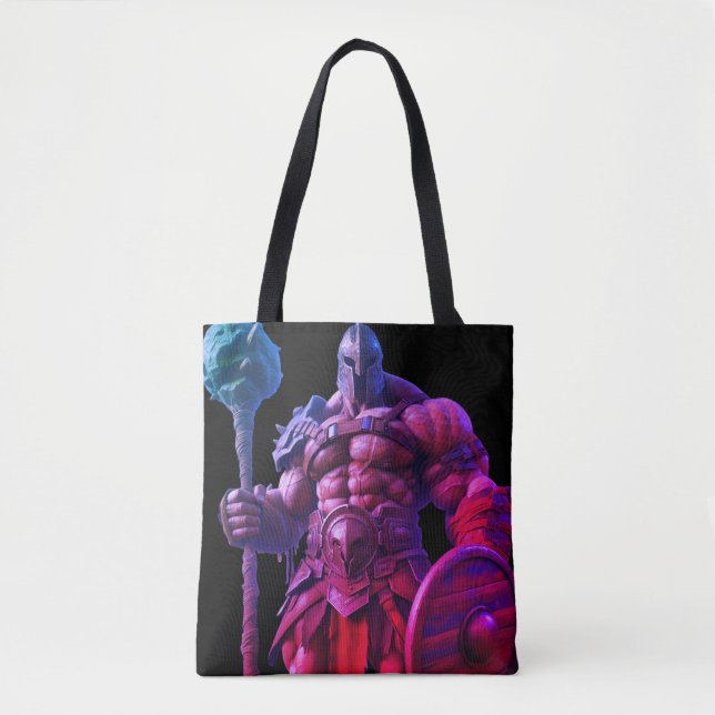 Tote Bag Goliath avec une massue hérissée de pointes sur un (Devant)