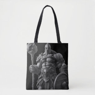 Tote Bag Goliath avec une massue hérissée de pointes sur un