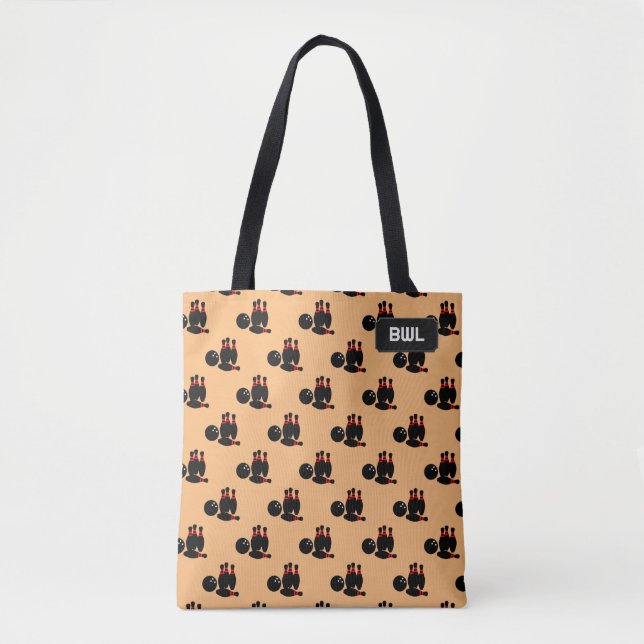 Tote Bag Gone Bowling avec Ball et Ninepins motif, personna (Devant)