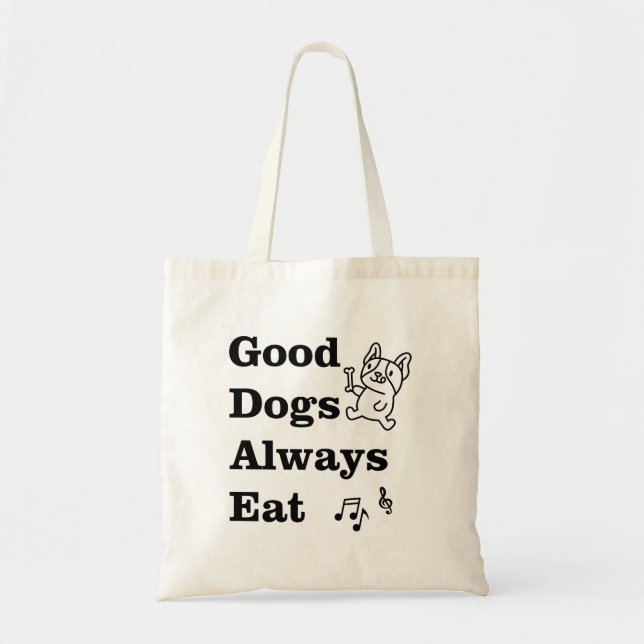 Tote Bag Good Dogs Always Eat GDAE Music Theory (Devant)