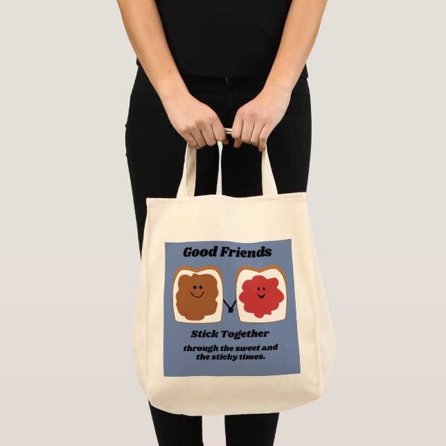 Tote Bag Good Friends Cute Cartoon Design (Devant (produit))