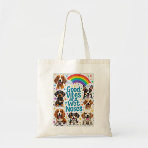Tote Bag Good Vibes et nez mouillé Jouer des doodles