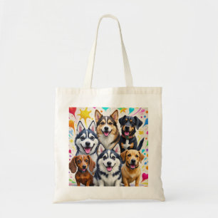 Tote Bag Good Vibes et nez mouillé Jouer des doodles