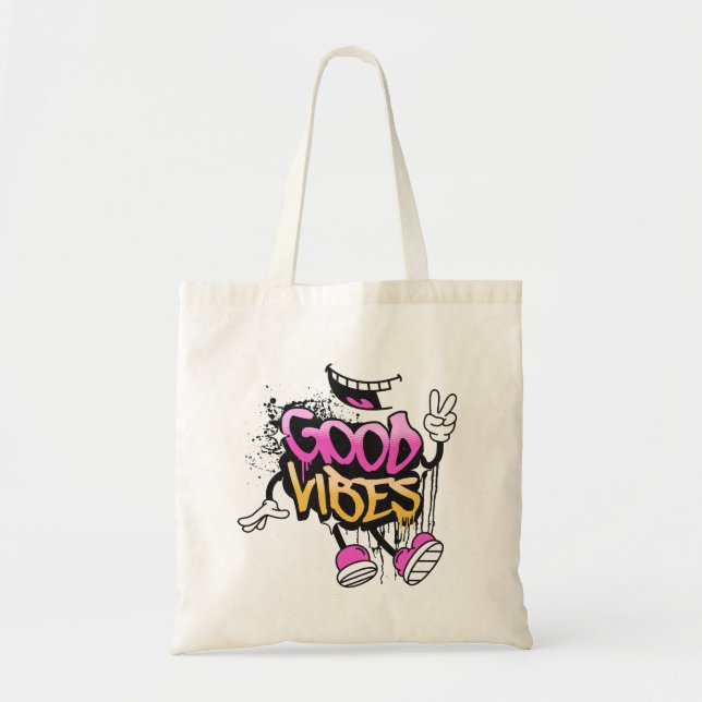 Tote Bag Good Vibes Graffiti (Devant)