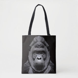 Tote Bag Gorilla Ape Nature sauvage Illustration d'animal A