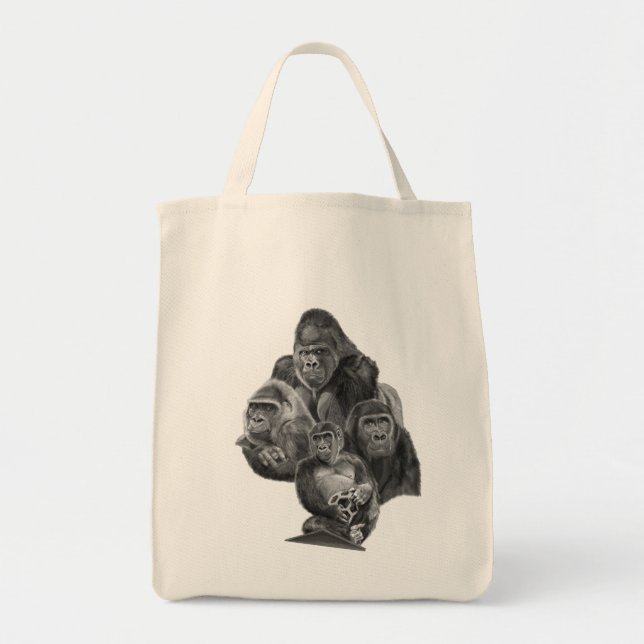 Tote Bag Gorilla Family Totebag (ゴリラ家族のトートバッグ）Gorilla Life (Devant)