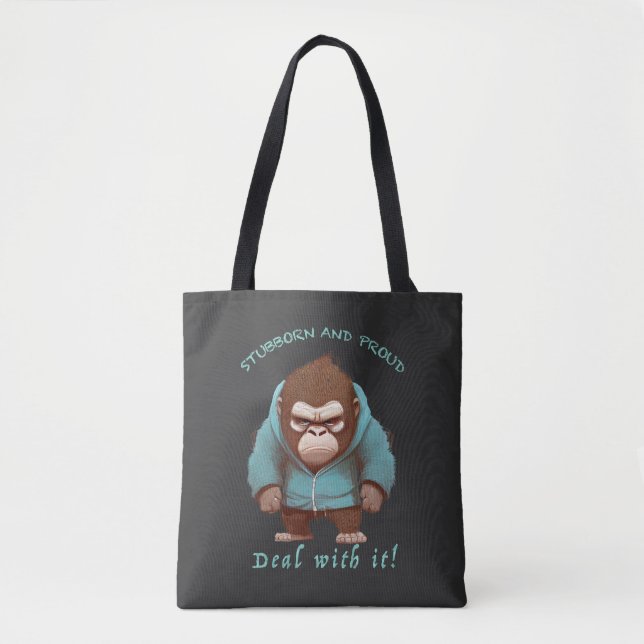 Tote Bag Gorilla Têtu Devoir Avec Elle Mignonne Adorable Dr (Devant)