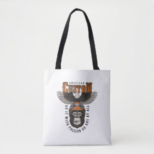 Tote Bag Gorille Américain Moto Biker Vintage Aigle