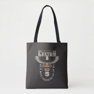 Tote Bag Gorille Américain Moto Biker Vintage Aigle