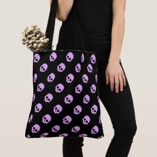 Tote Bag Gote Goth Crânes roses