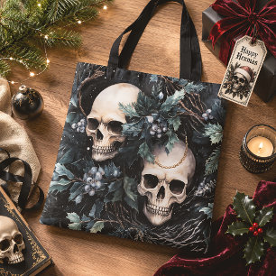 Tote Bag Gothic Christmas Crânes Spooky Creepmas
