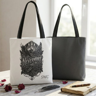 Tote Bag Gothic Literature Nevermore Raven Lover