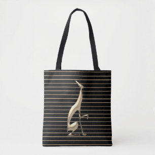 Tote Bag Gothique Moderne Chien Or et Noir