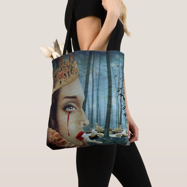 Tote Bag Gothique Surreal Unique Collage de la triste reine (De près)