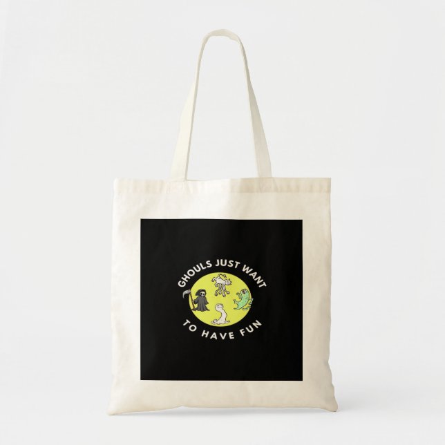 Tote Bag Gouls Juste Pour S'Amuser Drôle Halloween Phrase G (Devant)