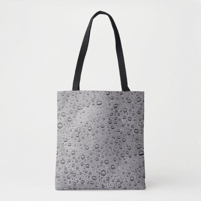 Tote Bag gouttelettes d'eau gris (Devant)