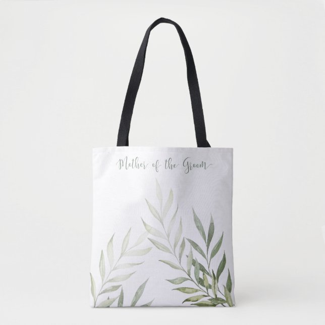Tote Bag Gouvernante de mariage chic aquarelle verdure (Devant)