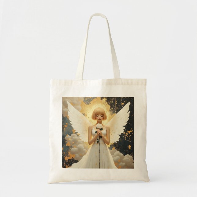Tote Bag Grâce céleste Pretty Angel et Rose   (Devant)
